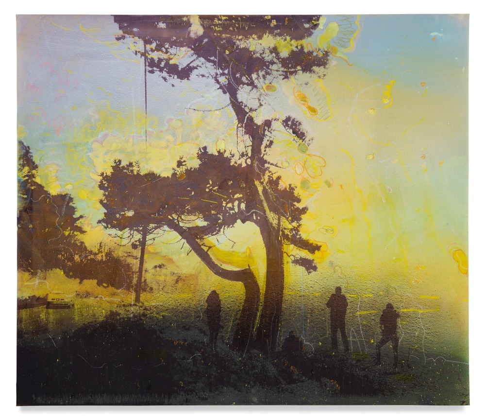 Flag-Iris, 2022, Mixed medium on canvas, 59 x 68 1/2 inches, 150 x 174 cm, MMG#34330