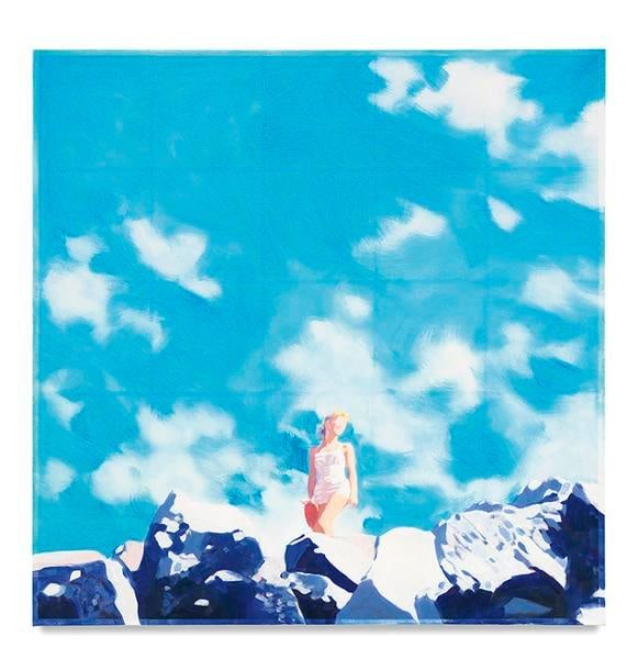 Woman on the Rocks I, 2016, Mixed media oil on canvas, 35 x 35 inches, 88.9 x 88.9 cm, AMY#28902