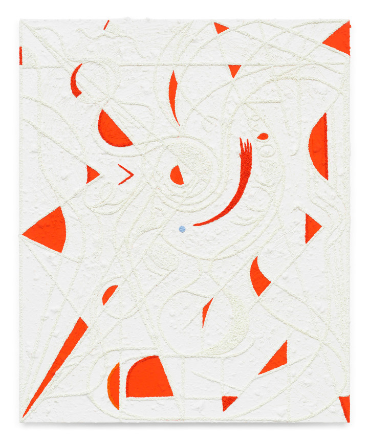 Clockwise, 2024, Oil and marble dust on linen, 44 1/2 x 36 1/2 inches, 113 x 92.7 cm, MMG#37567