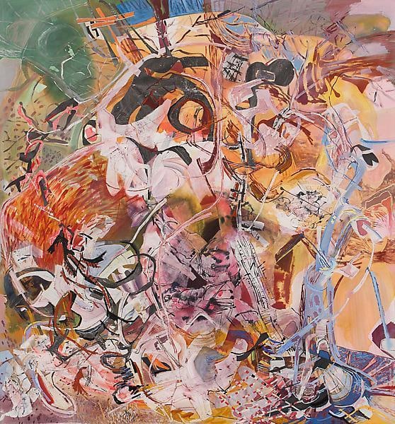 The Tree Thinks of Tumbling, 2011, Acrylic, oil and collage on canvas, 