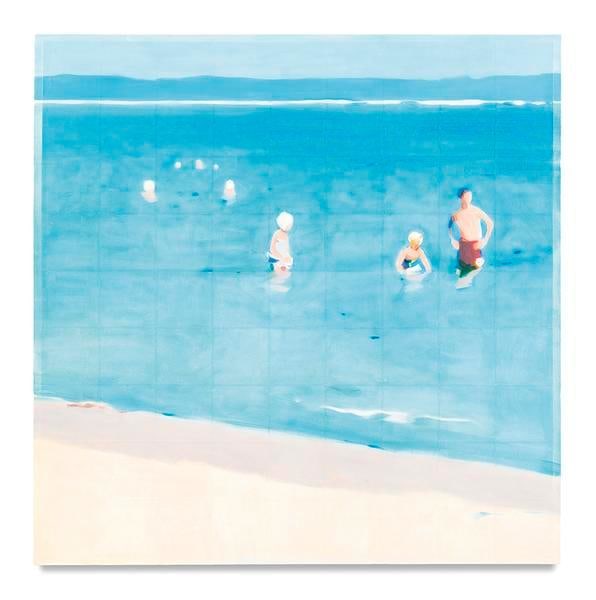 Beach (Detail), 2017, Mixed media oil on canvas, 63 x 63 inches, 160 x 160 cm, AMY#28874