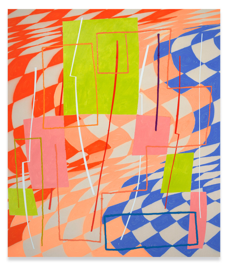 Trudy Benson,&nbsp;Lime Cairn, 2021, Acrylic and oil on canvas, 77 x 66 inches, 195.6 x 167.6 cm