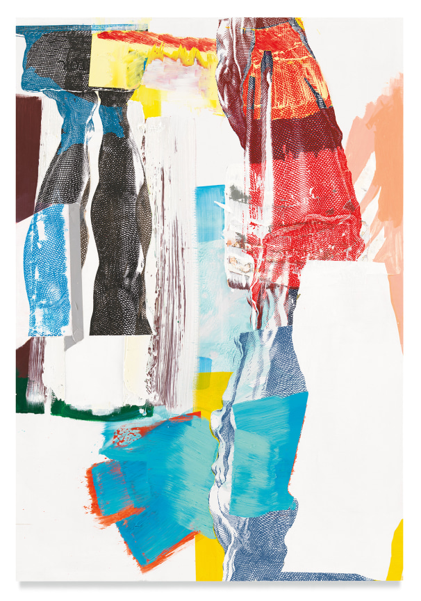 pylon TI, 2020, Oil and silkscreen on wood, 57 x 39 1/2 inches, 144.8 x 100.3 cm, MMG#32487