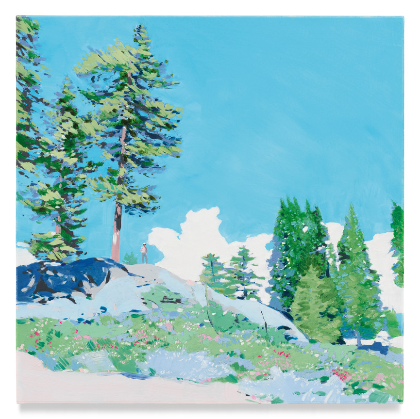 Mountain View, 2022, Mixed media oil on canvas, 17 x 17 inches, 43.2 x 43.2 cm, MMG#34097