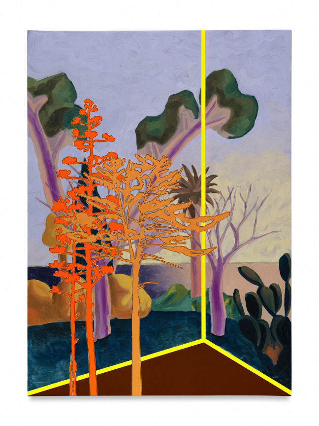 Veduta (Salvo Marzo), 2024, Ink and oil on linen on panel, 31 1/2 x 23 inches, 80 x 58.4 cm,&nbsp;MMG#36339