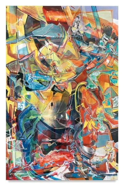 Crouching Woman, 2015, Acrylic, oil, and collage on linen, 70 x 45 inches, 177.8 x 114.3 cm, AMY#22727