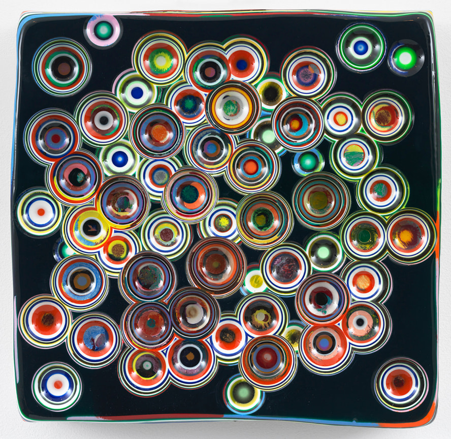 LIKETHELIGHTKEEPSPASSINGBY, 2016, Epoxy resin and pigments on wood, 14 x 14 inches, 35.6 x 35.6 cm, AMY#28480