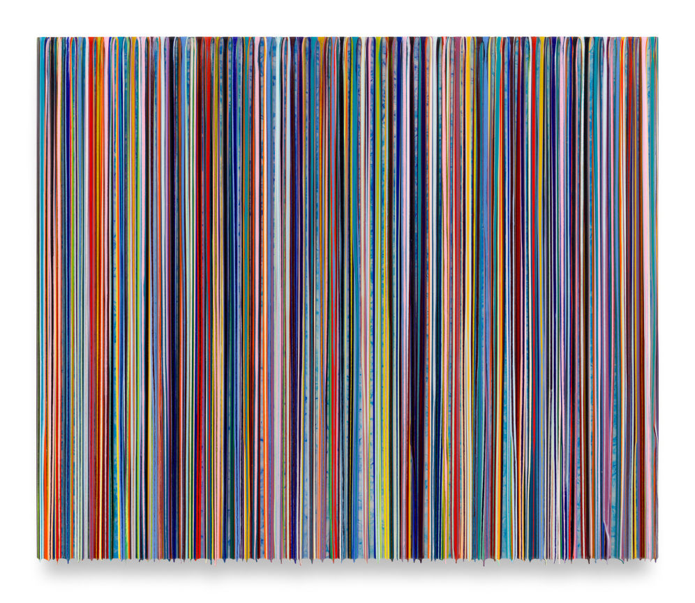 COMEWEGOLOSTANDFOUND, 2024, Epoxy resin and pigments on wood, 60 x 72 inches, 152.4 x 182.9 cm, MMG#37506