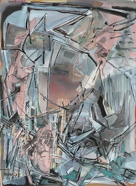 Facet Moon, 2013, Acrylic, collage, and oil on linen, 55 x 40 inches, 139.7 x 101.6 cm, A/Y#21143