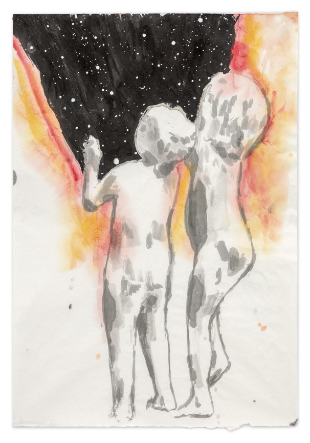 The Showing (for C.M.), 2022, Ink and watercolor on paper, 32 x 22 inches, 81.3 x 55.9 cm, MMG#34652