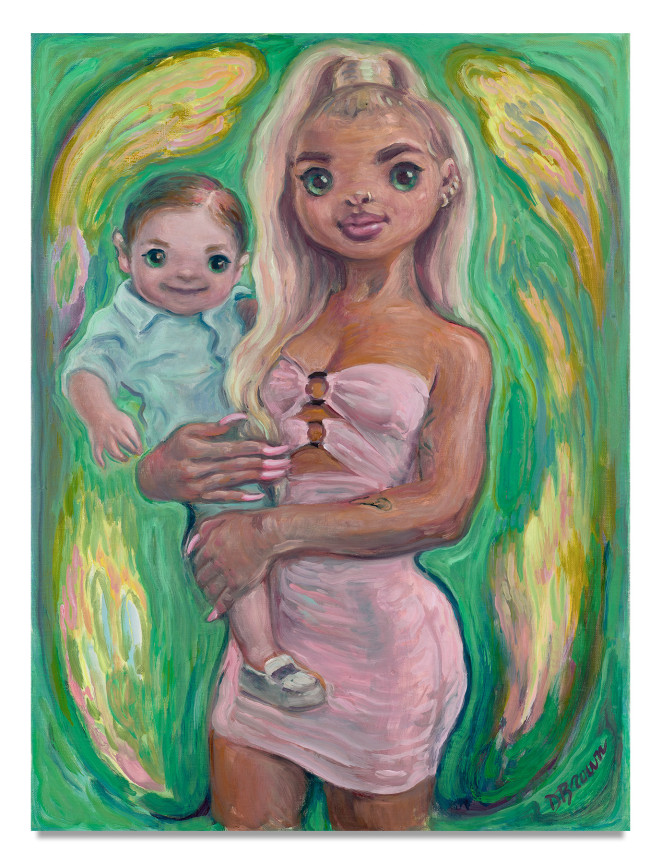 Delia Brown, Blonde Mom, 2020, Oil on linen, 24 x 18 inches, 61 x 45.7 cm,&nbsp;MMG#32532