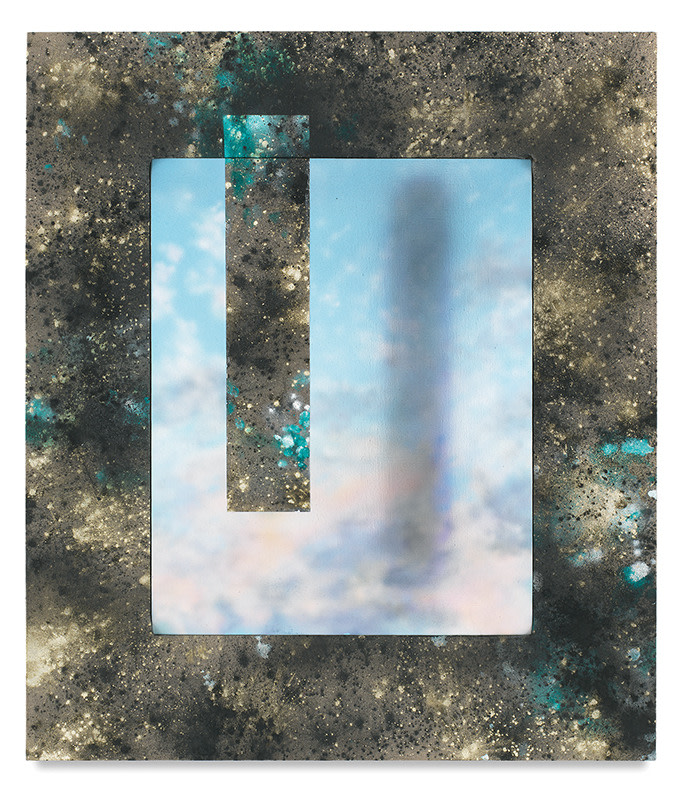 Whereview II, 2018, Flashe paint, mica, charcoal, acrylic and urethane on linen, 30 x 26 inches, 76.2 x 66 cm, MMG#29708