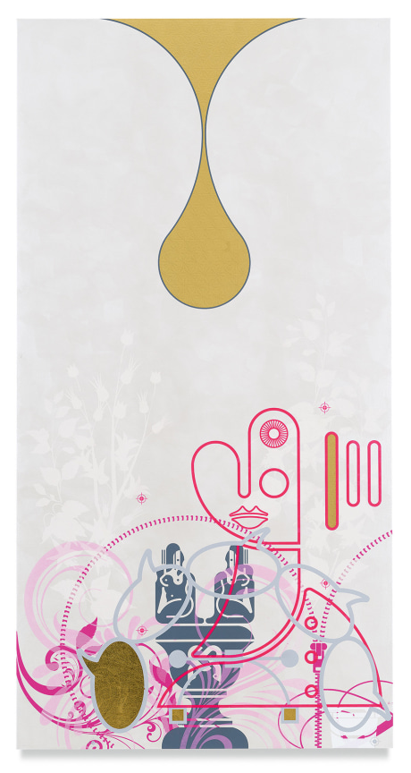 Mindscape 63, 2019,&nbsp;Acrylic and metal leaf on linen,&nbsp;72 x 37 inches,&nbsp;182.9 x 94 cm,&nbsp;MMG#31699