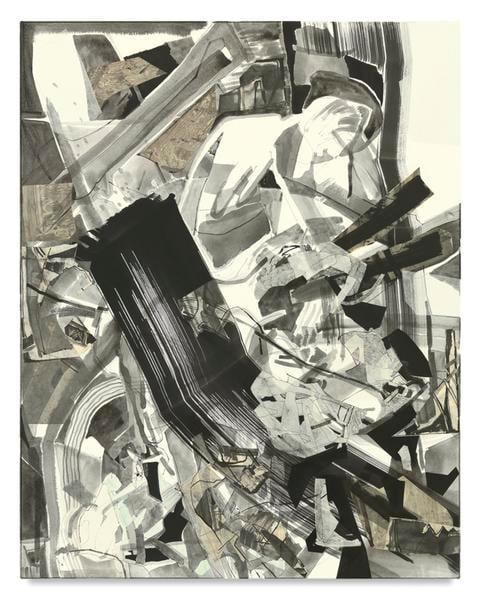 One Single Catastrophe, 2016, Acrylic, oil, and collage on paper mounted on canvas, 38 x 30 inches, 96.5 x 76.2 cm, AMY#28318