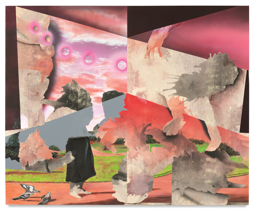 The Herd, The Heard, The Hoard, 2018,&nbsp;Oil, vinyl paint, acrylic, enamel spray paint and charcoal on linen,&nbsp;82 x 100 inches,&nbsp;208.3 x 254 cm,&nbsp;Diptych, MMG#30032