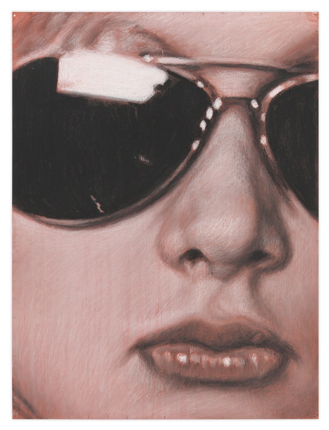 Richard&nbsp;Phillips,&nbsp;Ice Eyes Eis, 2019,&nbsp;Charcoal and chalk on prepared paper, 12 x 9 inches,&nbsp;30.5 x 22.9 cm,&nbsp;MMG#32775