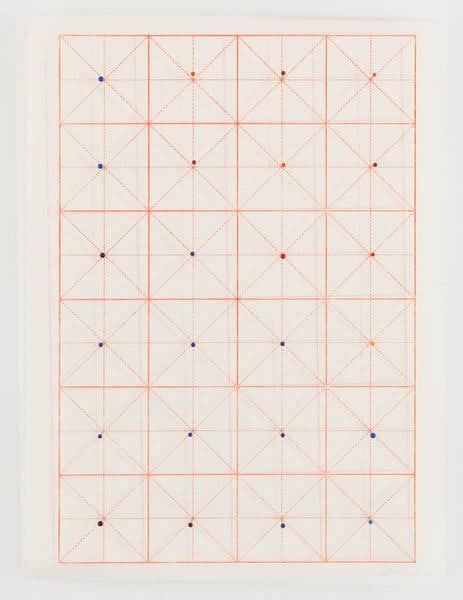 You are here, 2015, Glass head pins and Chinese calligraphy paper, 17 x 13 inches, 43.2 x 33 cm, AMY#27937