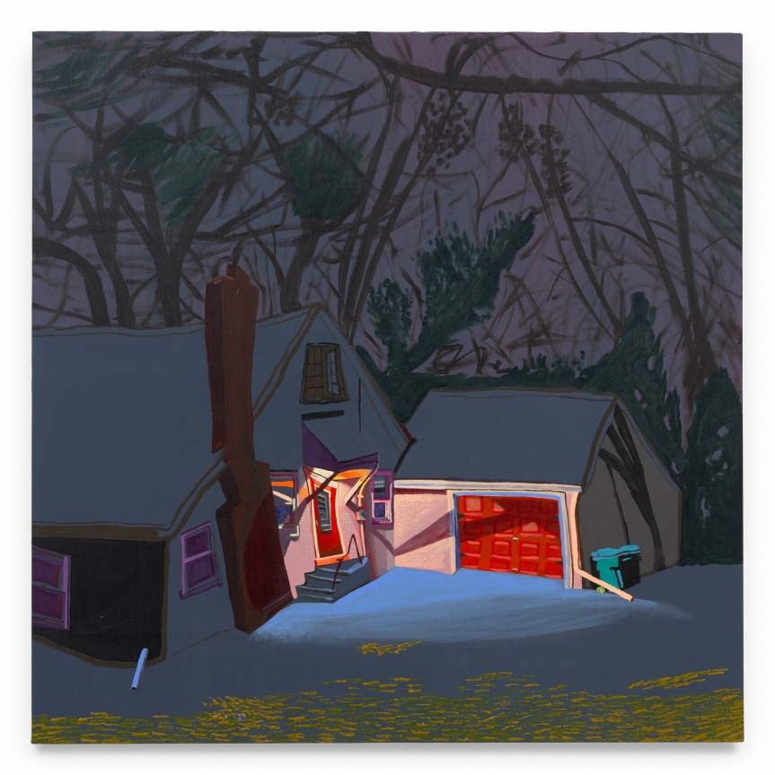 Why are you hiding back there? You don&rsquo;t have to hide from me. I&rsquo;m Peg Boggs, your local Avon representative, and I&rsquo;m as harmless as cherry pie. &mdash;Peg, Edward Scissorhands (1990), 2025, Acrylic on canvas, 36 x 36 inches, 91.4 x 91.4 cm, MMG#37836