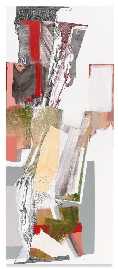 parapylon 12, 2019, Oil and silkscreen on wood, 94 1/2 x 39 1/2 inches, 240 x 100.3 cm, MMG#32689