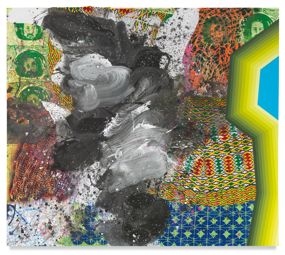 Brother From Another Planet, 2019,&nbsp;Acrylic, oil, spray paint, glitter, collage, crayon and graphite on canvas, diptych,&nbsp;84 x 96 inches,&nbsp;213.4 x 243.8 cm,&nbsp;MMG#31525