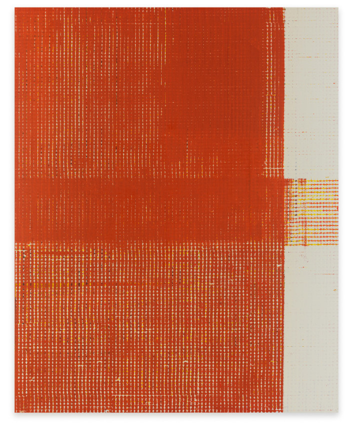 Aggregate 10 (burnt arrangement), 2023, Oil and acrylic on canvas over panel, 60 x 48 inches, 152.4 x 121.9 cm, MMG#35020