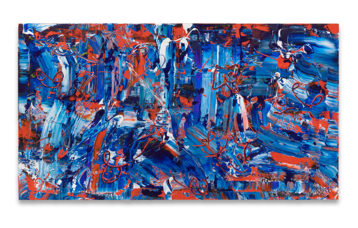 Michael Reafsnyder, Aqua Bonus, 2018, Acrylic on linen