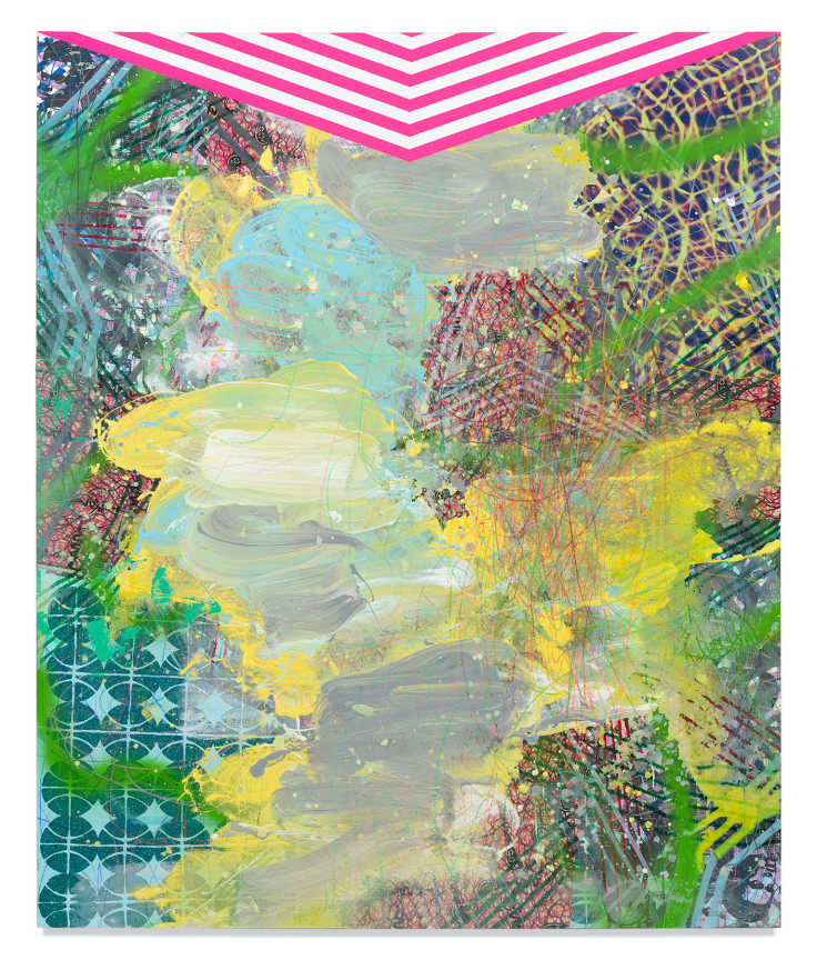 David Huffman, Huey, 2020, Mixed media on wood panel, 72 x 59 3/4 inches, 182.9 x 151.8 cm, MMG#32826