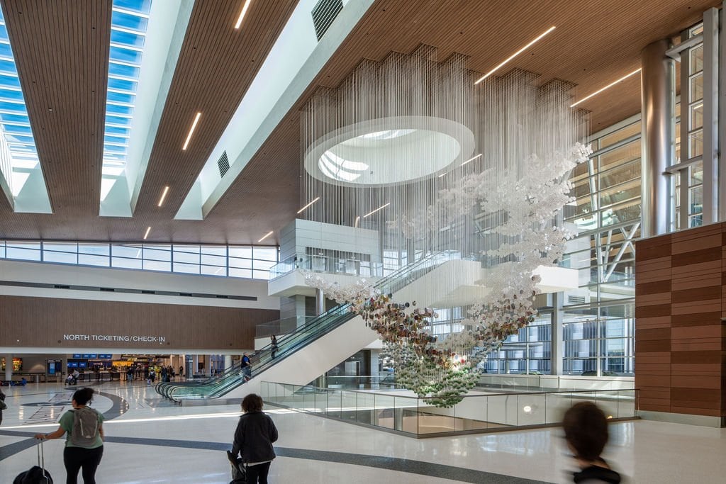 The Unscalable Rampart of Time, 2022, BNA Nashville International Airport, Nashville, TN. Photo by Jordan Powers, courtesy of the artist and&nbsp;BNA Nashville International Airport.