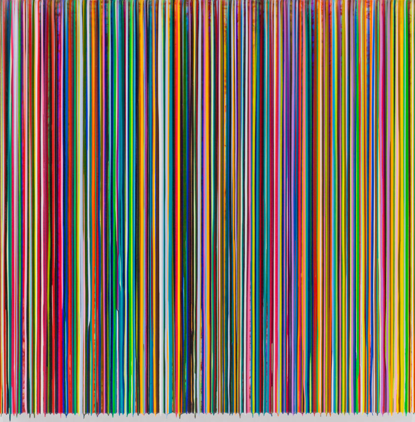 &quot;LISTENINGTOTHETHINGSTHATYOUARESAYING,&quot; 2012, Watercolor, pigments and epoxy resin on wood, 72 x 72 inches, 182.9 x 182.9 cm, A/Y#20424