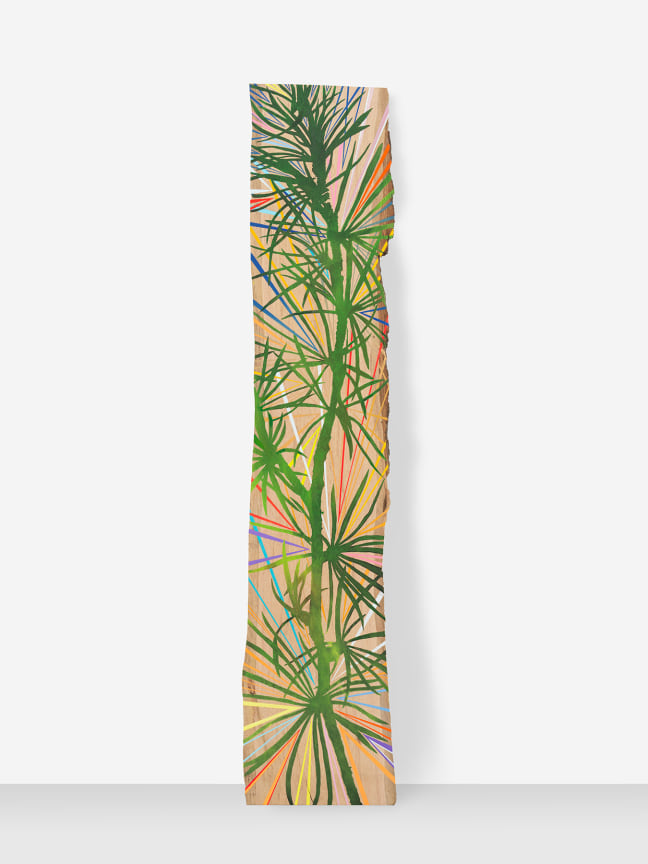 Jason Middlebrook, A Thousand Years and Counting (Larix Decidua), 2021, Acrylic on oak, 96 1/8 x 20 1/4 x 1 1/4 inches, 244.2 x 51.4 x 3.2 cm, MMG#33109