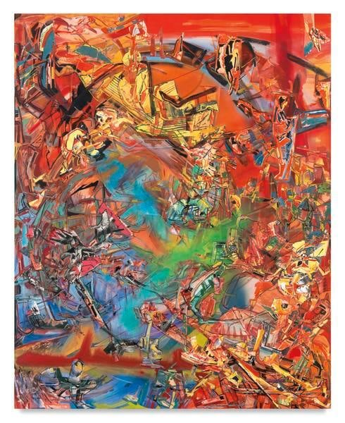 Scuttled Trophies, 2014, Acrylic, oil, and collage on canvas, 100 x 80 inches, 254 x 203.2 cm, AMY#22158