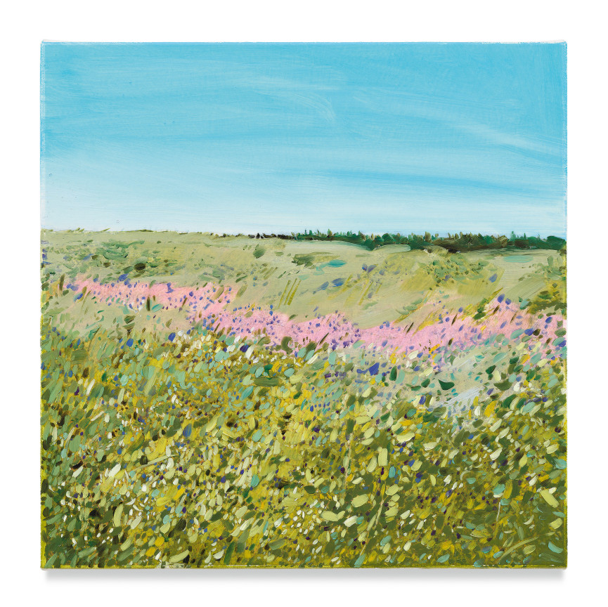 Blueberries, 2019, Mixed media oil on canvas, 14 x 14 inches, 35.6 x 35.6 cm, MMG#32068