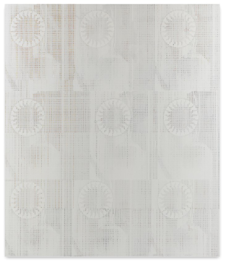 Aggregate 1 (dim token), 2023, Acrylic on canvas over panel, 80&nbsp; x 68 inches, 203.2 x 172.7 cm, MMG#35018