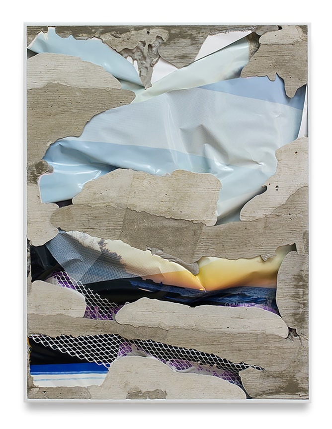 Letha Wilson, Kauai Sunset Layered Concrete (Photogram), 2021, Unique C-print, concrete, aluminum frame, 32 1/4 x 24 1/4 x 1 1/2 inches, 81.9 x 61.6 x 3.8 cm, MMG#33198