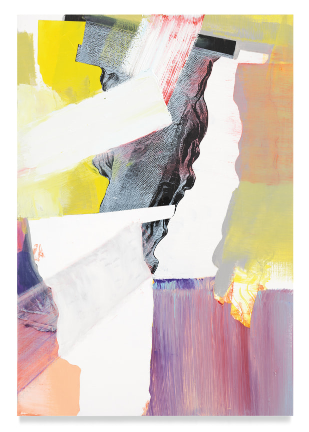 farnese kC, 2020, Oil and silkscreen on wood, 27 5/8 x 18 7/8 inches, 70.2 x 47.9 cm, MMG#32491