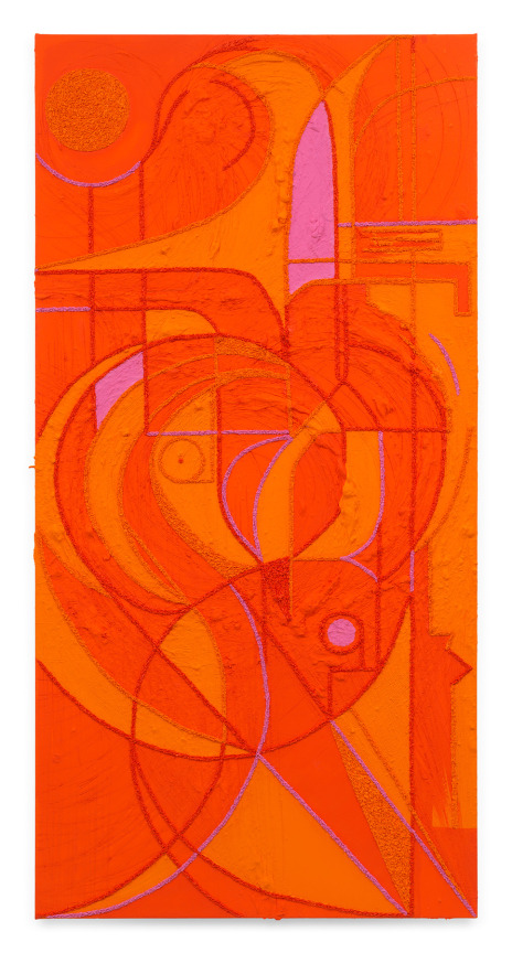 Mandorla (Jay), 2024-2025, Oil and marble dust on linen, 72 1/4 x 36 1/2 inches, 183.5 x 92.7 cm, MMG#37565