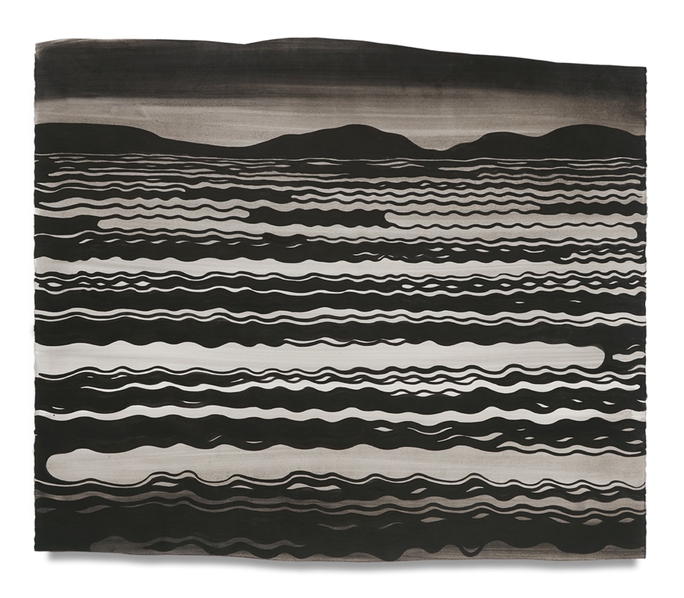 Eric Wolf, Mooselookmeguntic Lake, 2019, Ink on paper, 44 x 51 inches, 111.8 x 129.5 cm, MMG#33148