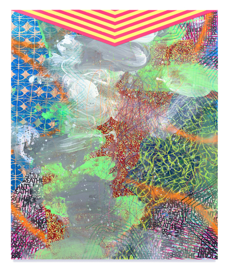 David Huffman,  Sublimation, 2020, Mixed media on wood panel, 72 x 59 3/4 inches, 182.9 x 151.8 cm, MMG#32823