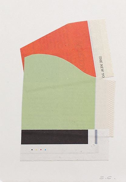 037 (like a fugitive Italian), 2012-13, NYT newsprint collage, 7 3/8 x 5 1/8 inches, 18.7 x 13 cm, A/Y#21100