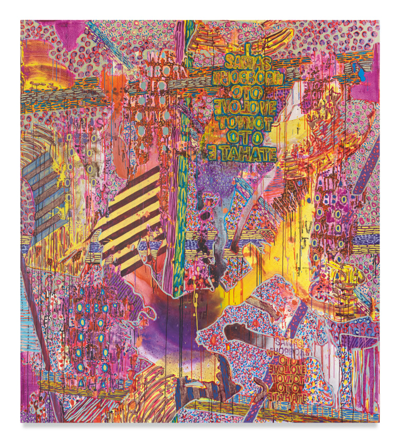 Twilight, 2023, Acrylic, acrylic ink, colored pencil and silk screen on canvas, 90 x 80 inches, 228.6 x 203.2 cm,&nbsp;MMG#35189