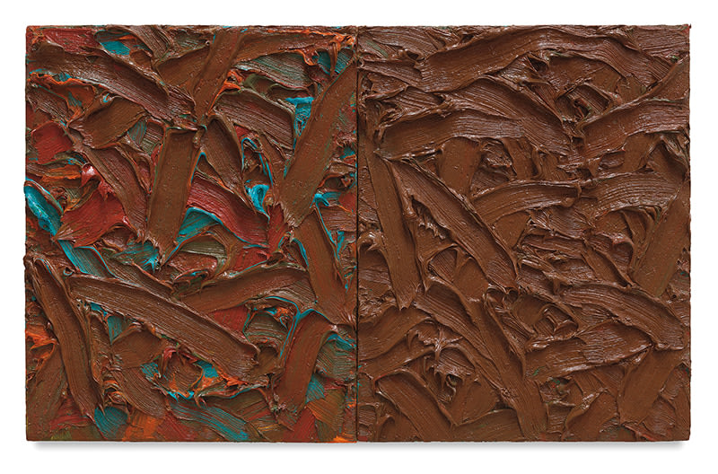 Abstract Diptych #45, 2017, Oil on canvas on wood panel, 17 x 27 inches, 43.2 x 68.6 cm, MMG#30173