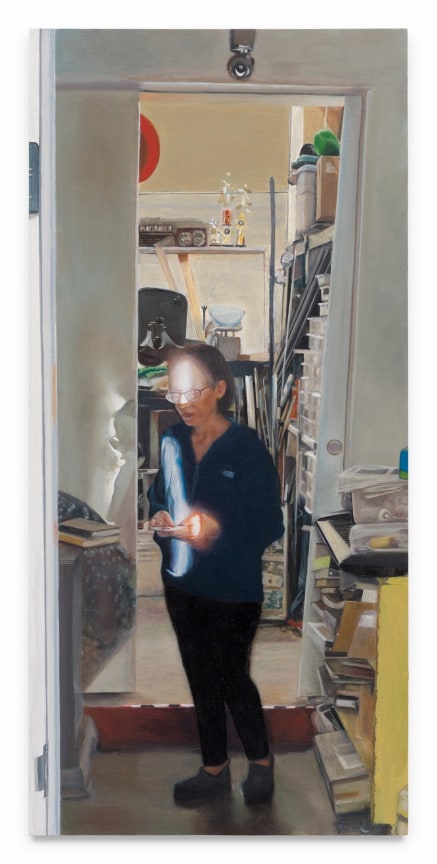 Patty in a Ray of Light, 2021, Oil on panel, 13 x 6 1/4 inches, 33 x 15.9 cm, MMG#37620