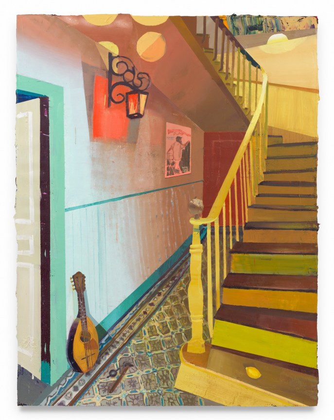 Beyond the Wall, 2025, Oil on canvas, 84 x 65 1/2 inches, 213.4 x 166.4 cm, MMG#37657