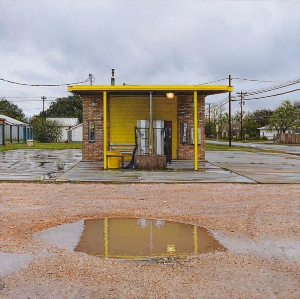 Rod Penner, Yellow Carwash, 2014, Acrylic on panel, 6 x 6 inches, 15.2 x 15.2 cm, A/Y#21610
