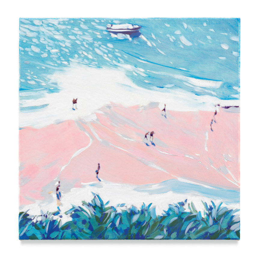 Aerial Beach, 2019, Mixed media oil on canvas, 14 x 14 inches, 35.6 x 35.6 cm, MMG#32060