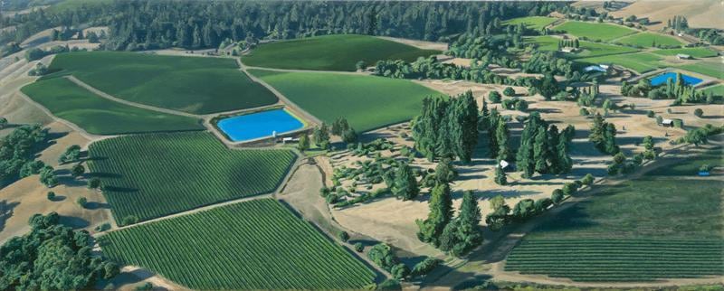 Sandra Mendelsohn Rubin, Irrigation Pond, 2013 Oil on polyester, 4 x 10 inches, 10.2 x 25.4 cm, A/Y#21473