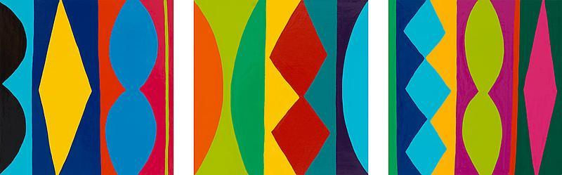 KIM MacCONNEL, &quot;Bunnies,&quot; Numbers 24, 25, 26, 2012, Enamel on panel, 18 x 18 inches each, 45.7 x 45.7 cm, A/Y#20244