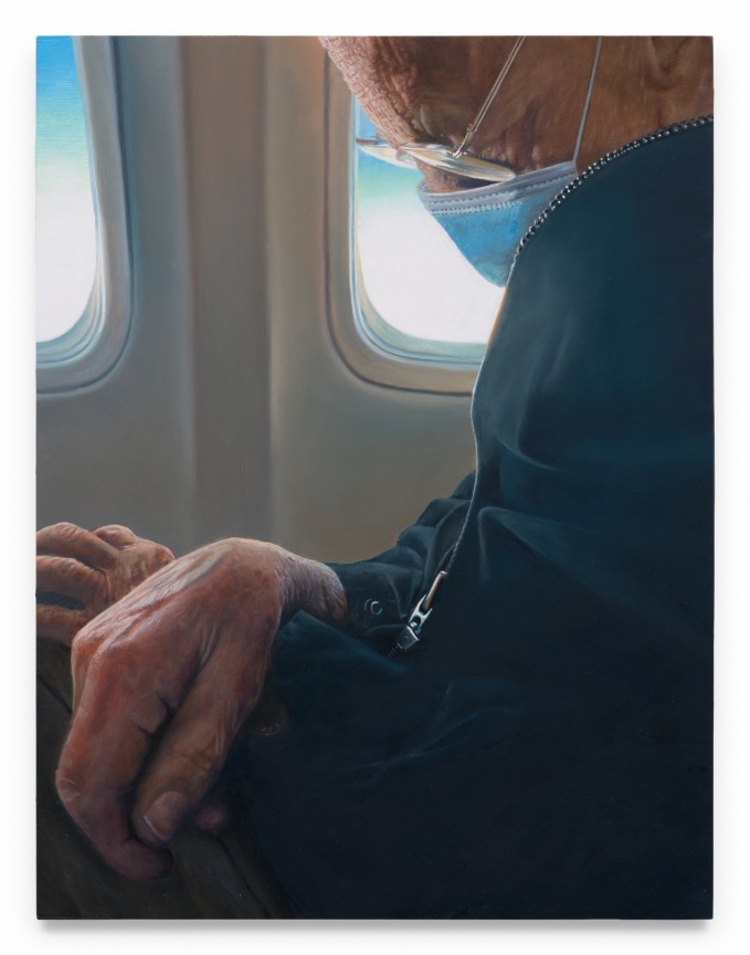 Dad/Plane, 2021, Oil on panel, 11 3/8 x 8 3/4 inches, 28.9 x 22.2 cm, MMG#37622