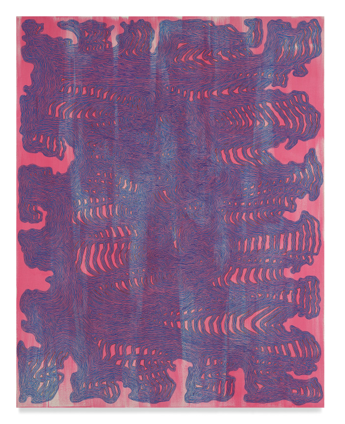 Atoptichord, 2020, Acrylic and colored pencil on linen, 75 x 60 inches, 190.5 x 152.4 cm, MMG#33971