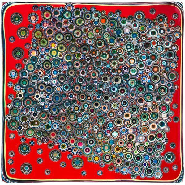 Markus Linnenbrink, ANDITHINKMYHEADISMELTING, 2013, Epoxy resin and pigments on wood, 28 x 28 inches, 71.1 x 71.1 cm, A/Y#20970